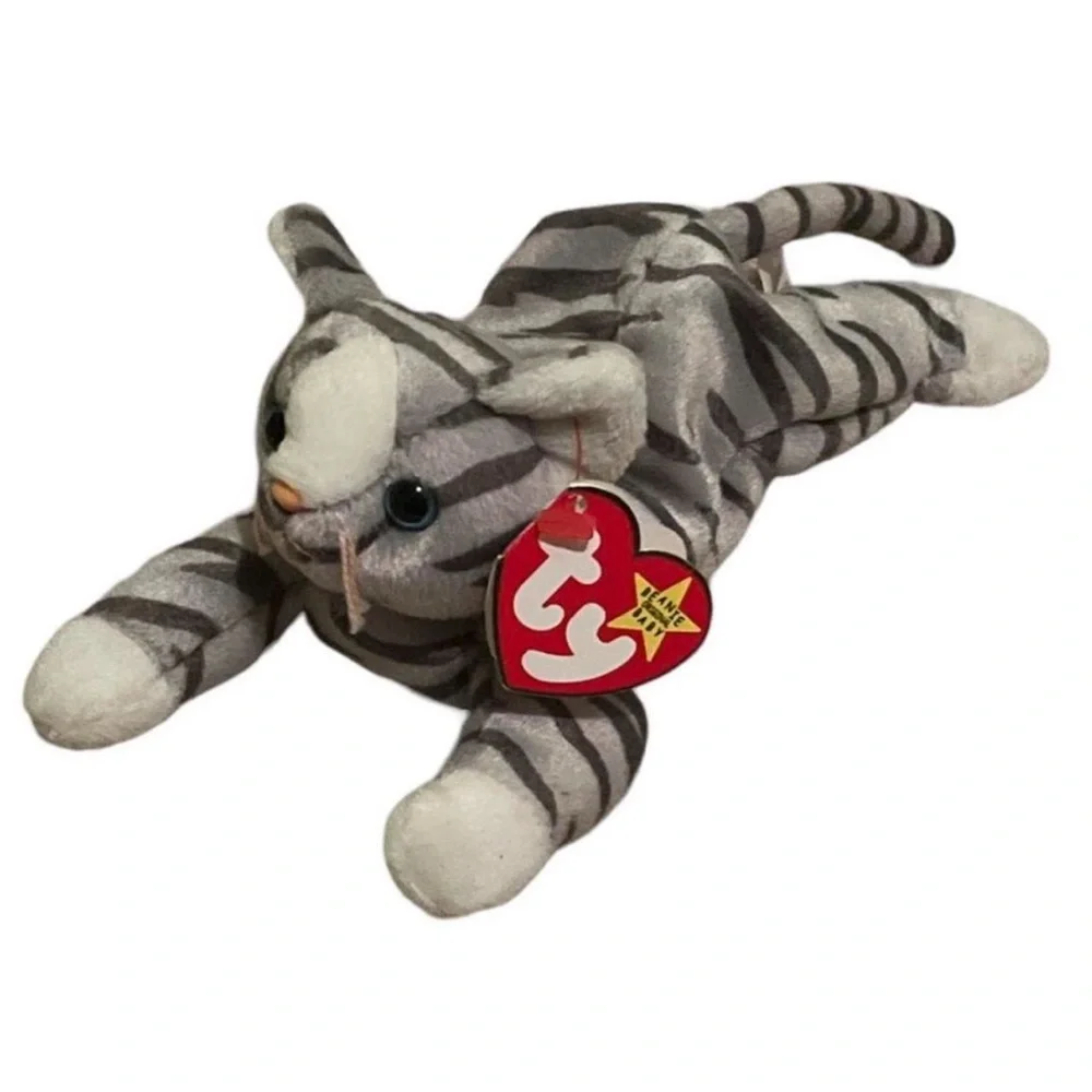 Prance the Gray and White Beanie Baby Cat